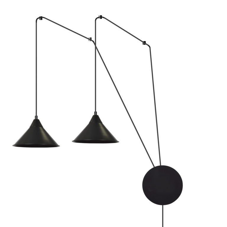 Abramo 40cm Sort loftslampe Fra Emibig Lighting - Med mulighed for vægmontering og en lang ledning giver Abramo mange muligheder for forskellige arrangementer.