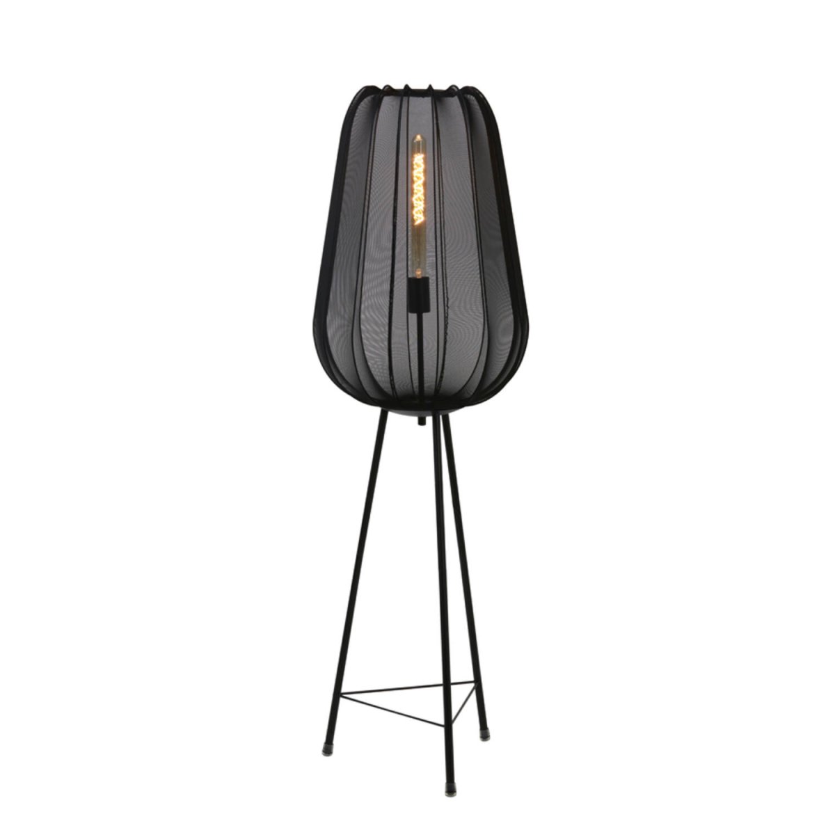 Plumeria Sort gulvlampe Fra Light & Living - Plumeria er en elegant gulvlampe med stilfulde detaljer.