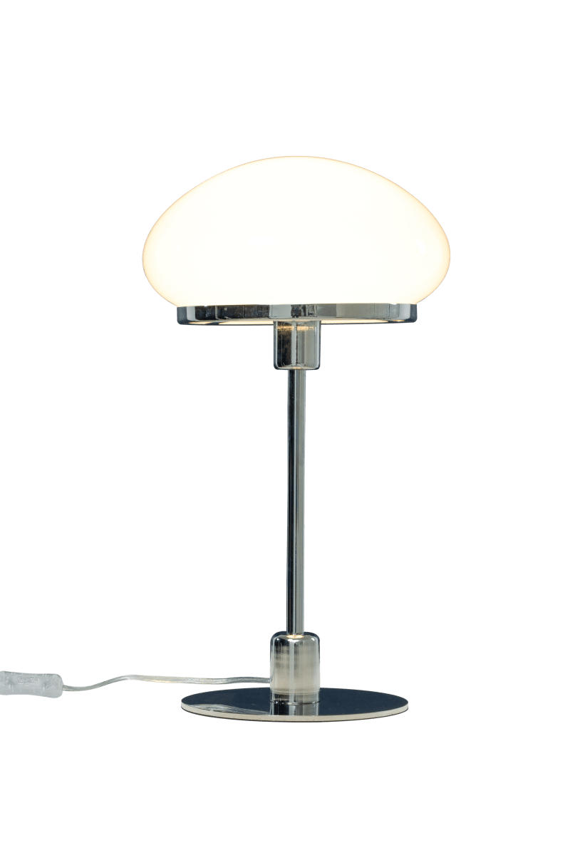 New August 48cm Sølv bordlampe Fra Aneta Lighting - Ny august stilfuld bordlampe i klassisk model i mere moderne design.