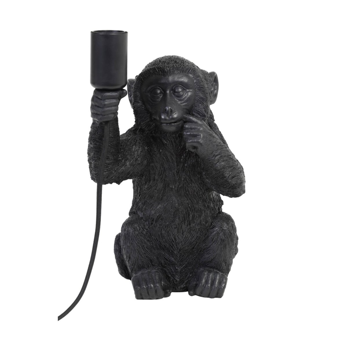Monkey 34cm Sort bordlampe Fra Light & Living - Monkey er en legende lampe med karakter, lad den lyse op i dit hjem med sit unikke og charmerende design!