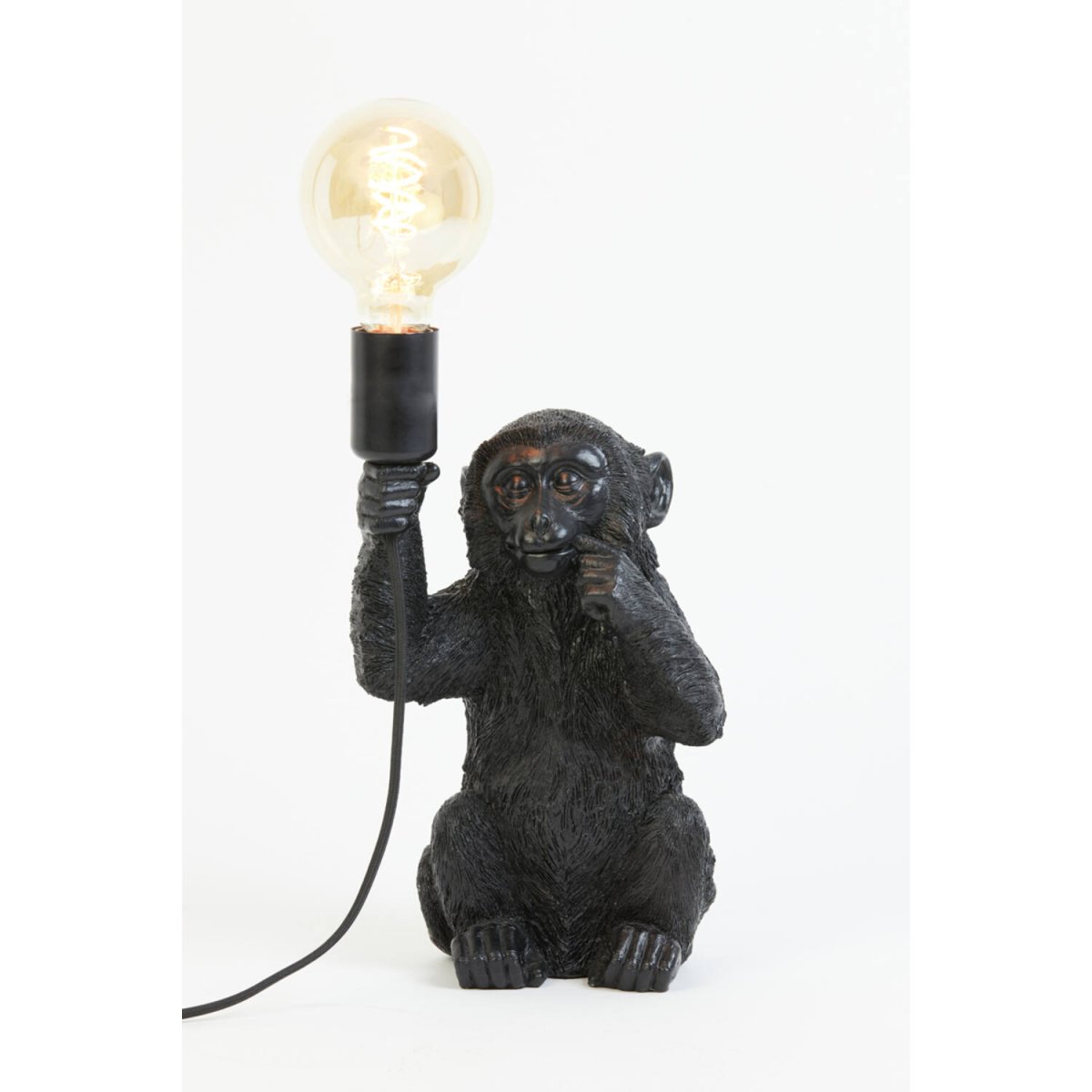 Monkey 34cm Sort bordlampe Fra Light & Living - Monkey er en legende lampe med karakter, lad den lyse op i dit hjem med sit unikke og charmerende design!
