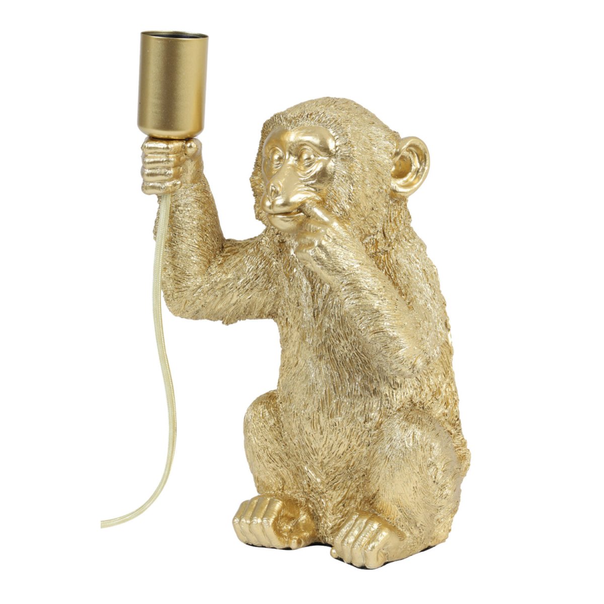 Monkey 34cm Guld bordlampe Fra Light & Living - Monkey er en legende lampe med karakter, lad den lyse op i dit hjem med sit unikke og charmerende design!