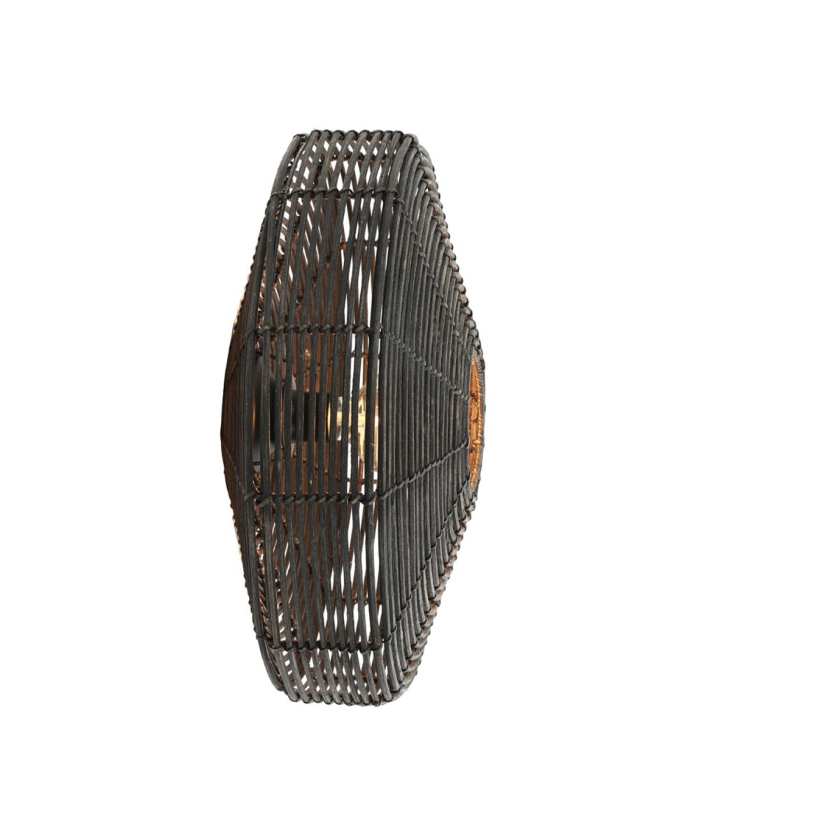 Mataka Ø50 Mørkebrun væglampe Fra Light & Living - Giv dit hjem en varm og indbydende følelse med Mataka, en væglampe i mørkebrun rattan.