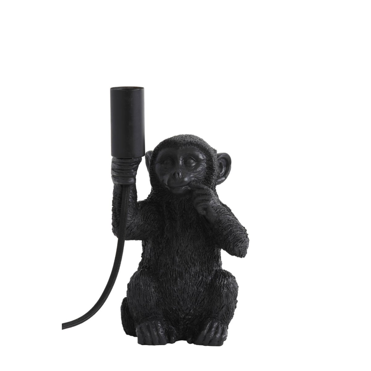 Monkey 23cm Sort bordlampe Fra Light & Living - Monkey er en legende lampe med karakter, lad den lyse op i dit hjem med sit unikke og charmerende design!