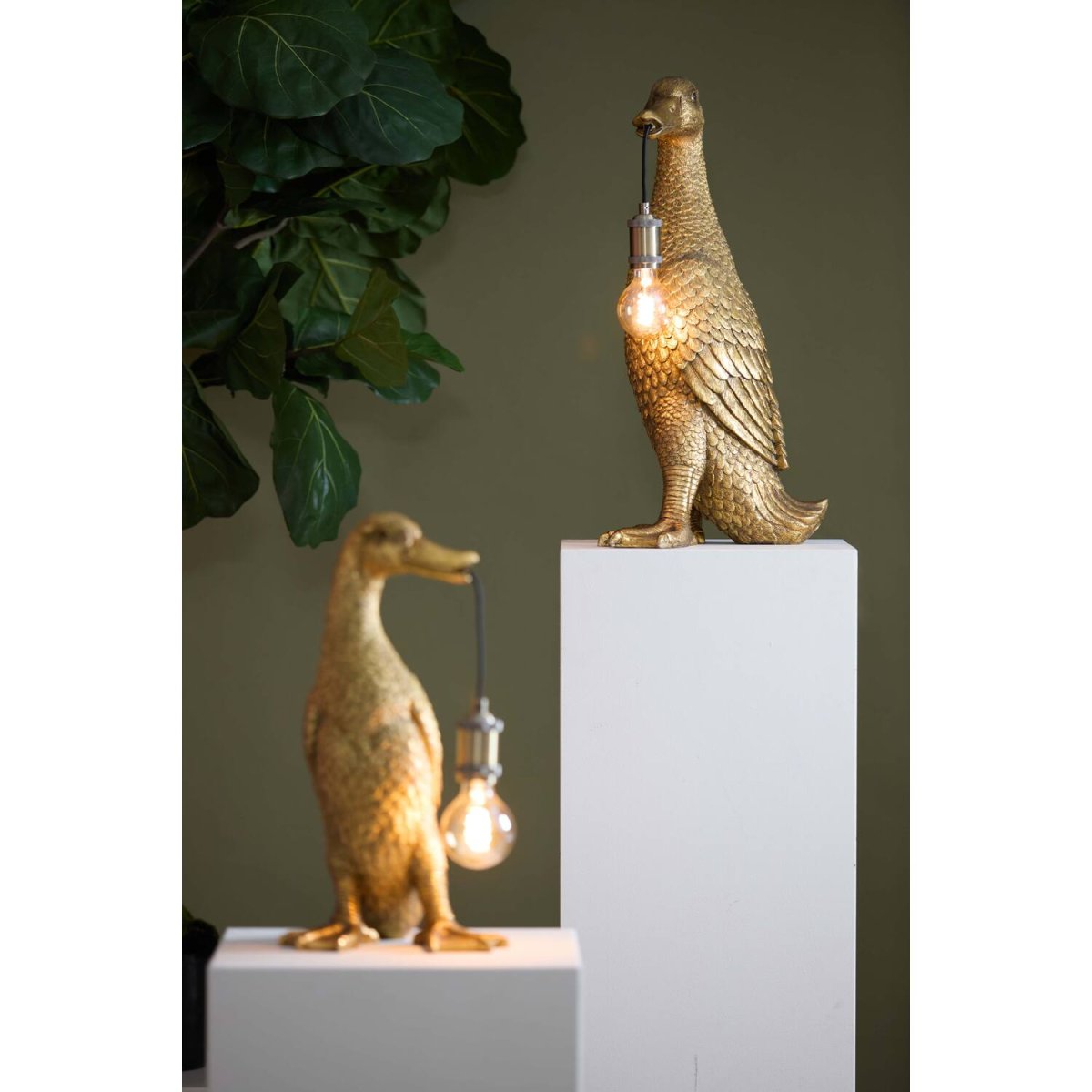 Duck 65cm Antik guld bordlampe Fra Light & Living - 