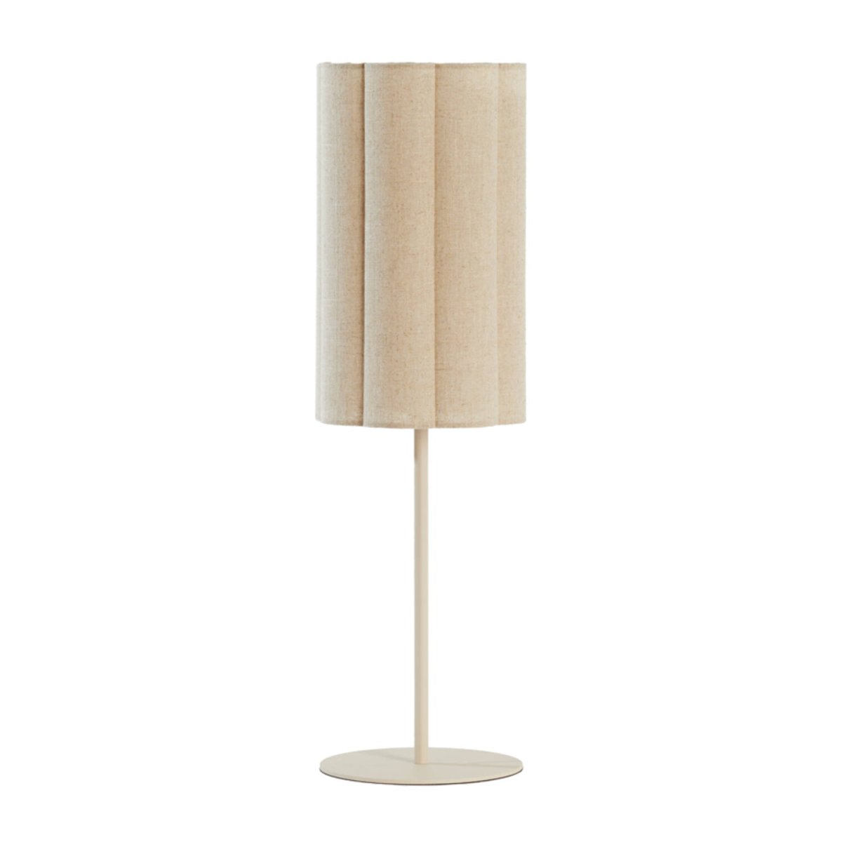 Fringe 70cm Beige bordlampe Fra Light & Living - Fringe er en stilfuld bordlampe med en cremehvid lampefod og en skærm i naturfarvet hør.