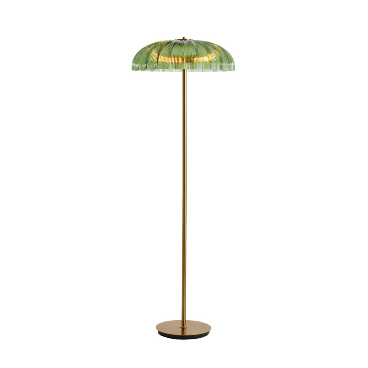Fungo Guld/grøn gulvlampe Fra Light & Living - Det elegante og sofistikerede design tilføjer et luksuriøst præg til interiøret og skaber en varm og behagelig lysfordeling.