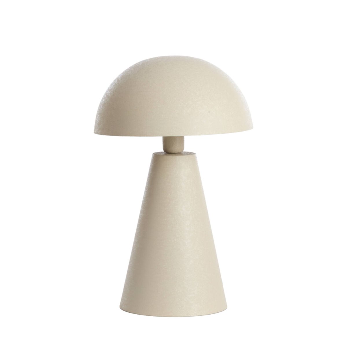 Surrina 50cm Beige bordlampe Fra Light & Living - Surrina er en stilfuld metalbordlampe med et moderne, paddehatteformet design og en smuk mat lys beige farve.