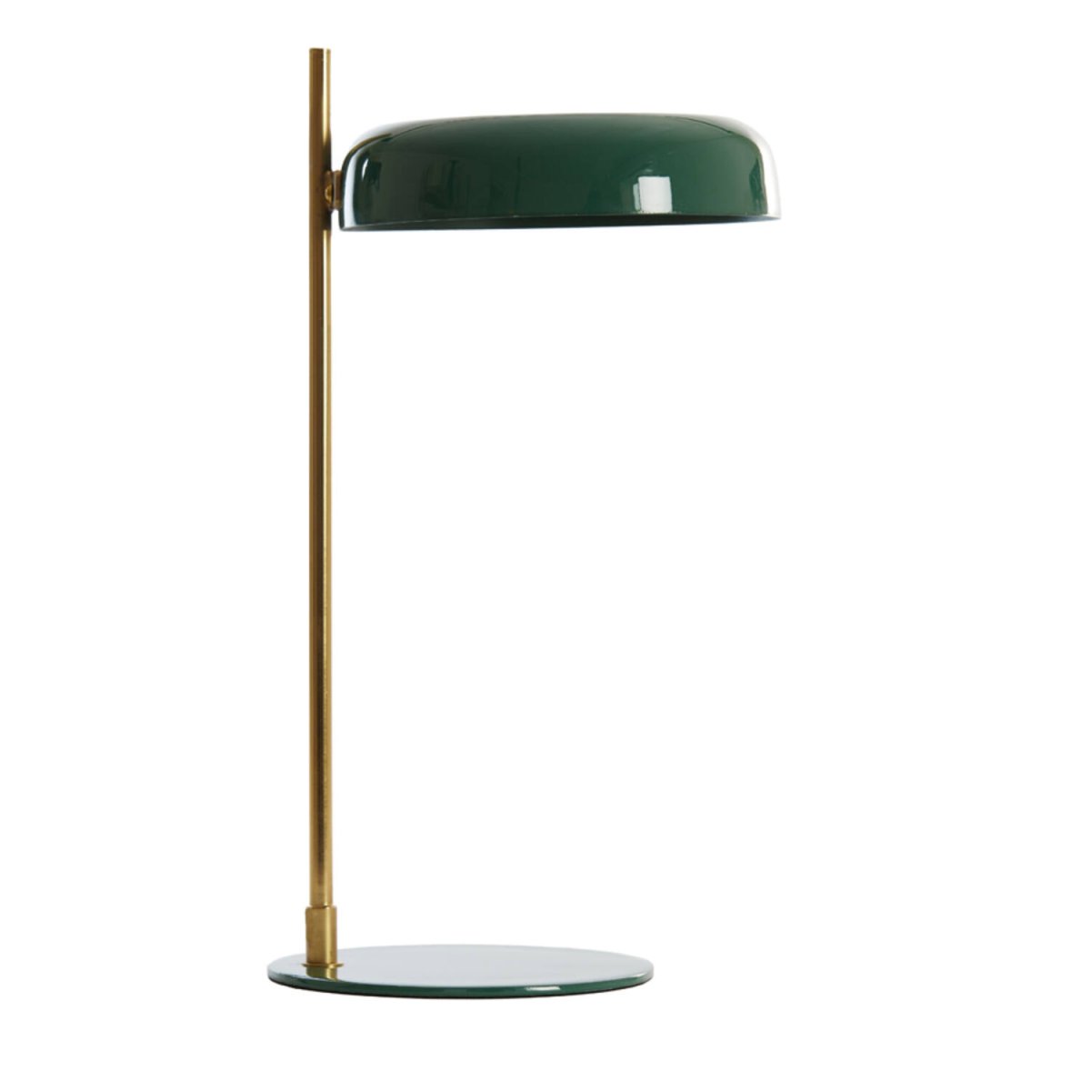 Maleka 47cm Mørkegrøn bordlampe Fra Light & Living - Maleka er en sofistikeret bordlampe med en blank m&oslash;rkegr&oslash;n sk&aelig;rm og en guldfarvet ramme.