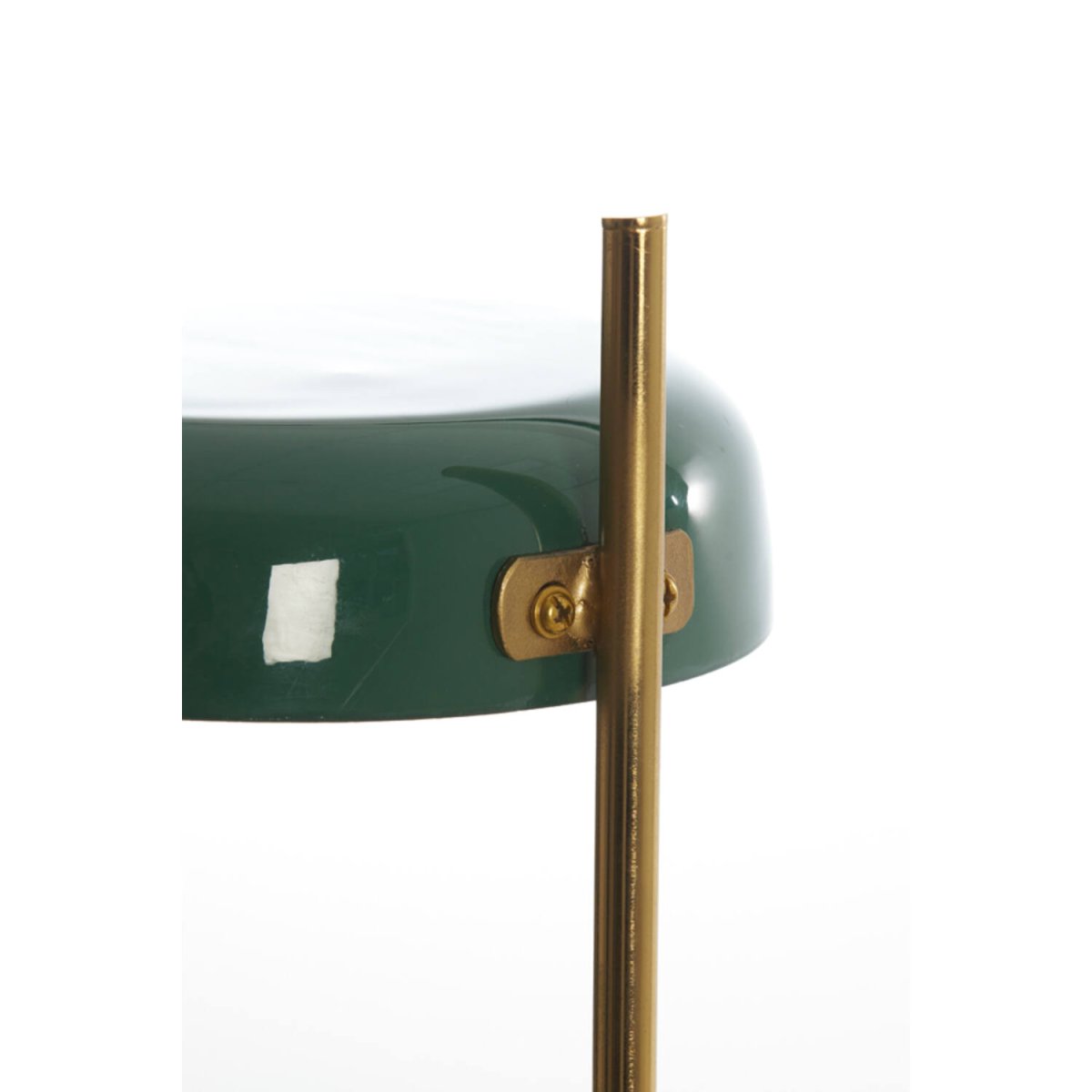 Maleka 47cm Mørkegrøn bordlampe Fra Light & Living - Maleka er en sofistikeret bordlampe med en blank m&oslash;rkegr&oslash;n sk&aelig;rm og en guldfarvet ramme.