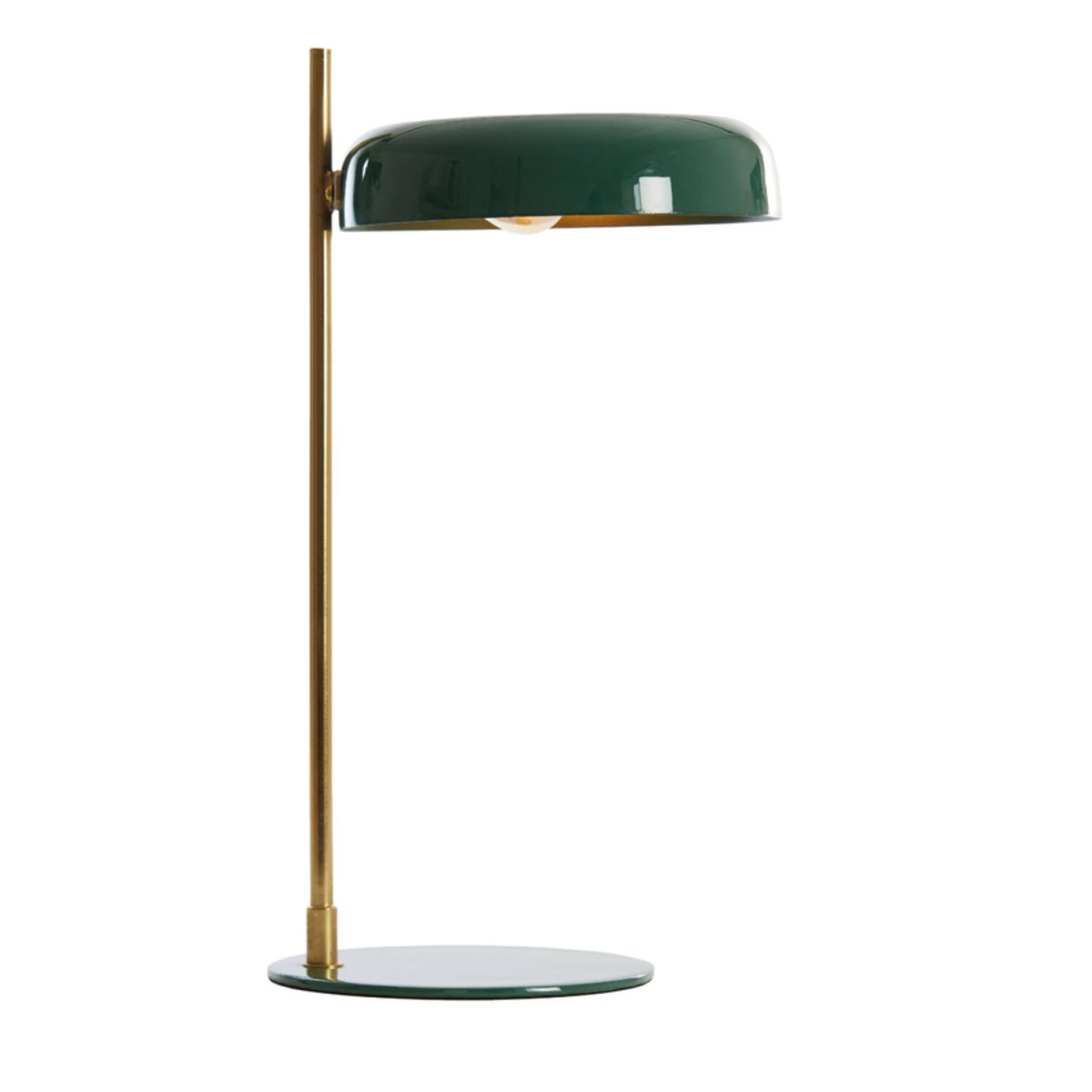 Maleka 47cm Mørkegrøn bordlampe Fra Light & Living - Maleka er en sofistikeret bordlampe med en blank m&oslash;rkegr&oslash;n sk&aelig;rm og en guldfarvet ramme.