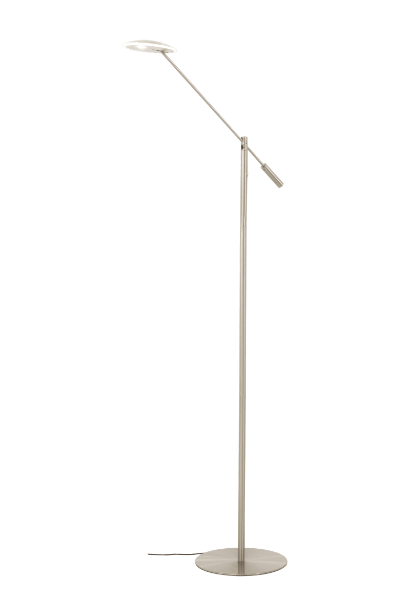 Cadiz Stål gulvlampe Fra Aneta Lighting - Dette er lampen til dig, der har brug for meget lys til h&aring;ndarbejde eller en god l&aelig;selampe.