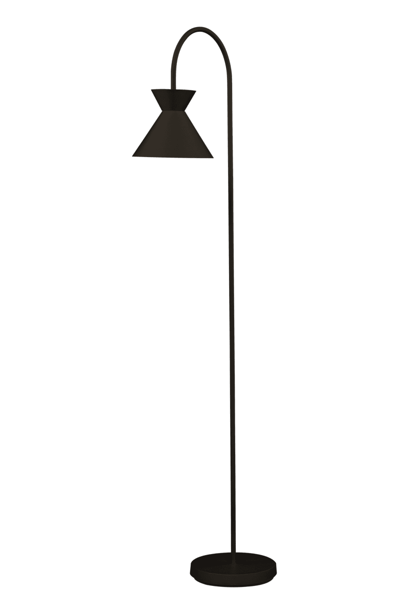Coni Sort gulvlampe Fra Aneta Lighting - Den dejlige Coni gulvlampe i et moderne design harmonerer med både et klassisk og landligt interiør.