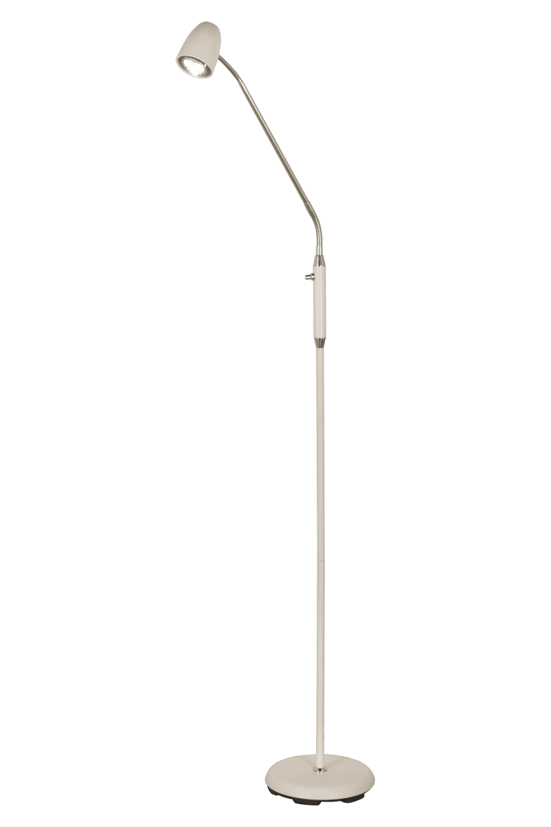 Sandnes 1 Hvid gulvlampe Fra Aneta Lighting - stangen og et justerbart hoved.