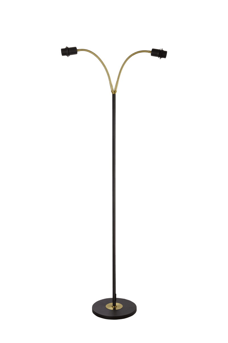 Ljusdal 2 Sort gulvlampe Fra Aneta Lighting - Skærme i serierne Ljusdal og Futura kan anbefales.