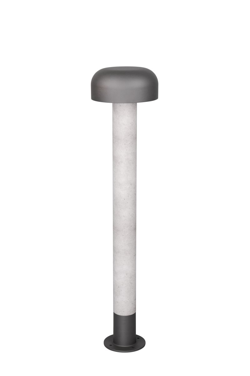 Fraser 84cm Konkret udseende pullerter Fra Trio Lighting - Fraser er lavet af st&oslash;bt aluminium og kombinerer moderne minimalisme med naturlige detaljer.