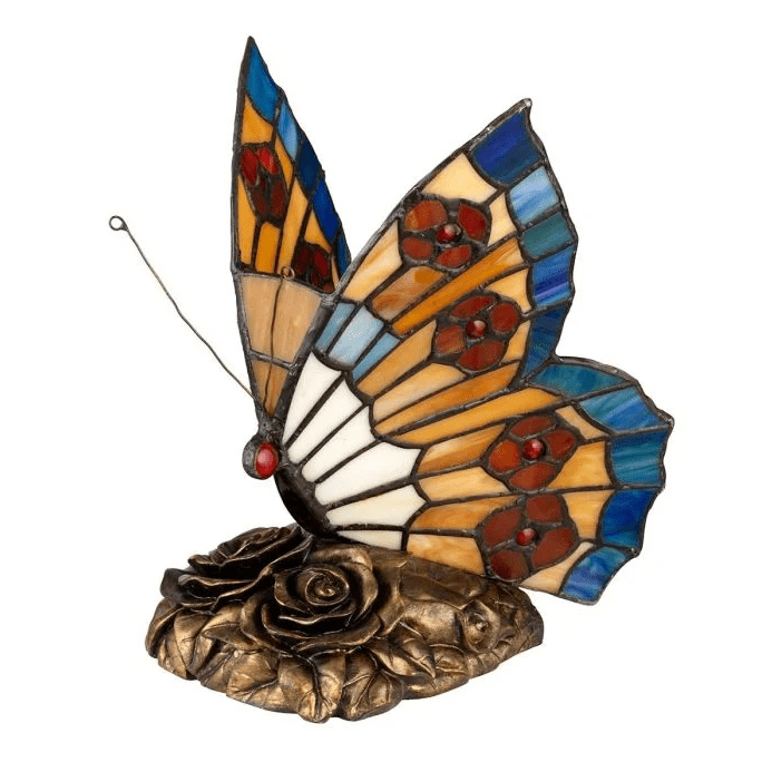 Butterfly 23cm Flerfarvet Fra Elstead Lighting - Basen har en elegant bronzefinish, der giver den en sofistikeret og tidl&oslash;s f&oslash;lelse.