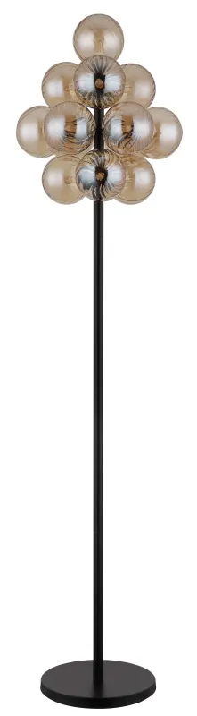 Conor Rav gulvlampe Fra Globo Lighting - Den stilrena kombinationen av metall och glas skapar en sofistikerad och trendig look som passar perfekt i b&aring;de moderna och klassiska interi&ouml;rer.