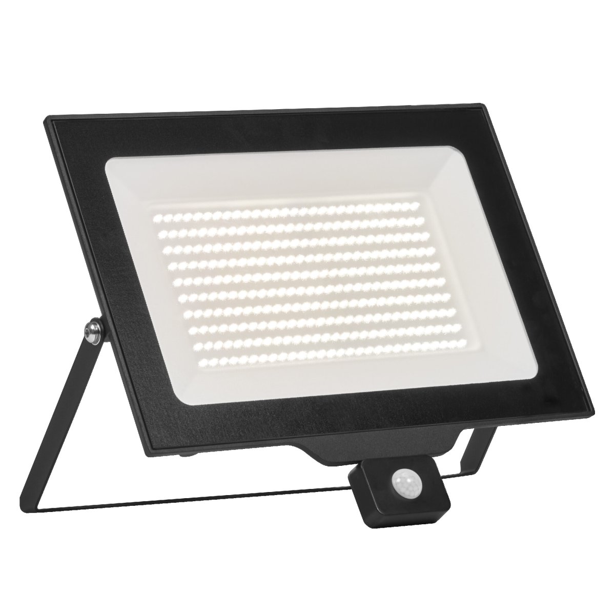 Floodlight Essential Sensor 200W Sort udendørslampe Fra Ledvance - Med en integreret bev&aelig;gelses- og dagslyssensor t&aelig;nder belysningen automatisk, n&aring;r der er bev&aelig;gelse, og tilpasser sig lysforholdene, hvilket sparer energi og sikrer sikkerheden.