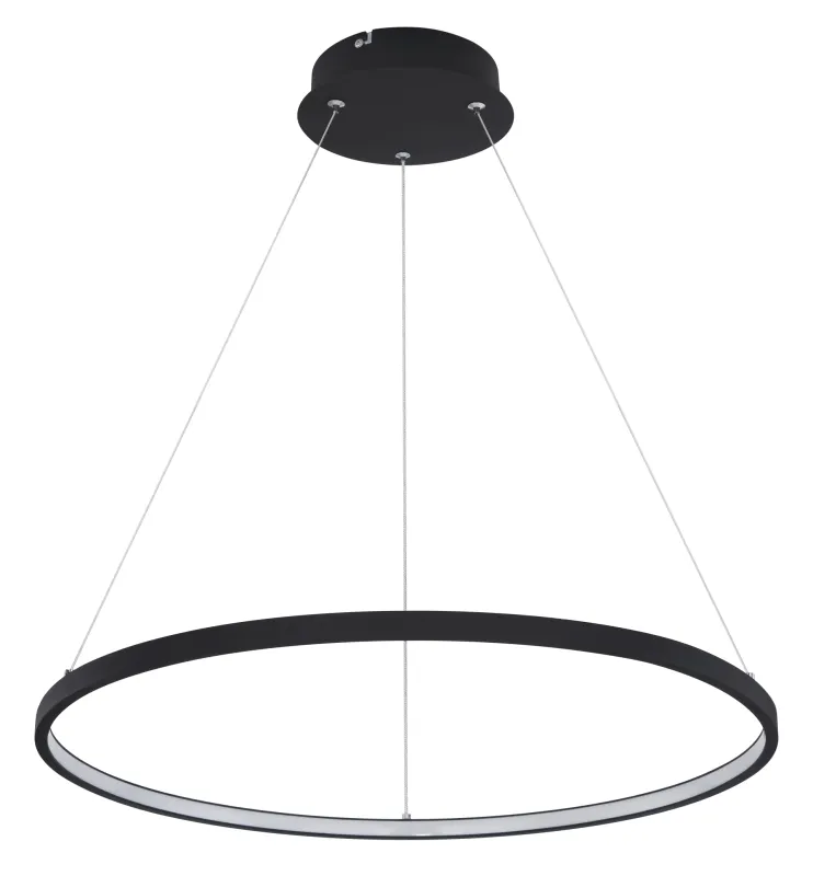 Ralph Ø60 Sort loftslampe Fra Globo Lighting - Den moderna, runda takpendeln Ralph i mattsvart &auml;r en stilren blickf&aring;ngare i ditt hem.
