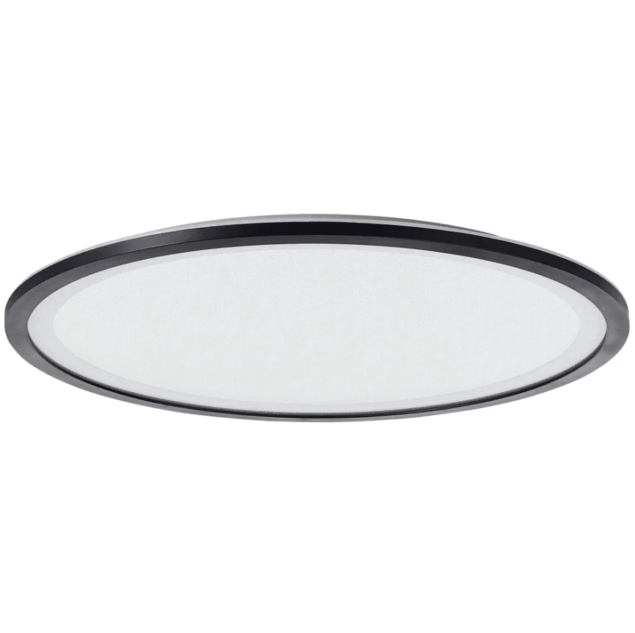 Mosako Ø50 Sort plafond Fra Brilliant - Over panelet mod loftet er der en LED-strip, der kan lyse i forskellige farver med en RBG-funktion.