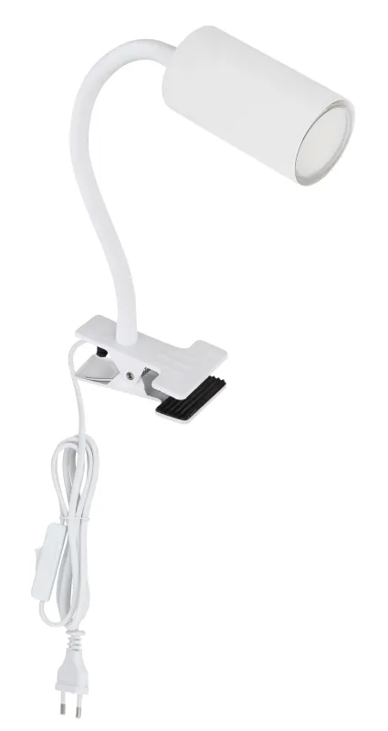 Robby Hvid klemmelampe Fra Globo Lighting - Den lilla klassiska kl&auml;mlampan Robby kombinerar stil och funktion med sin design i vit metall.