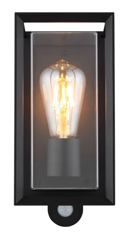 Logana Sort udendørslampe Fra Globo Lighting - Med sin rektangul&auml;ra design och unika ljusspridning kombinerar den stil och funktion.