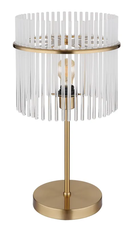 Gorley 55cm Guld bordlampe Fra Globo Lighting - Med sitt genomt&auml;nkta utf&ouml;rande och h&ouml;gkvalitativa material sm&auml;lter Gorley harmoniskt in i moderna inredningsstilar och ger varje rum en stilfull touch.