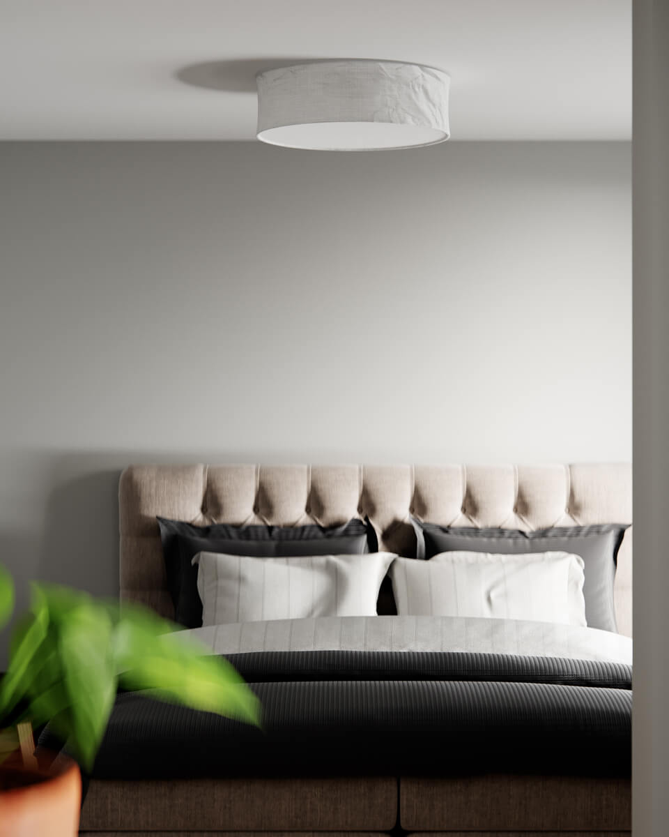 Vita Ø60 Hvid plafond Fra By Rydéns - Med en gener&ouml;s diameter p&aring;&aring; 60 cm og en h&oslash;jde p&aring; P&aring; 19,5 cm har Vita plafond en imponerende tilstedev&aelig;relse i rummet.