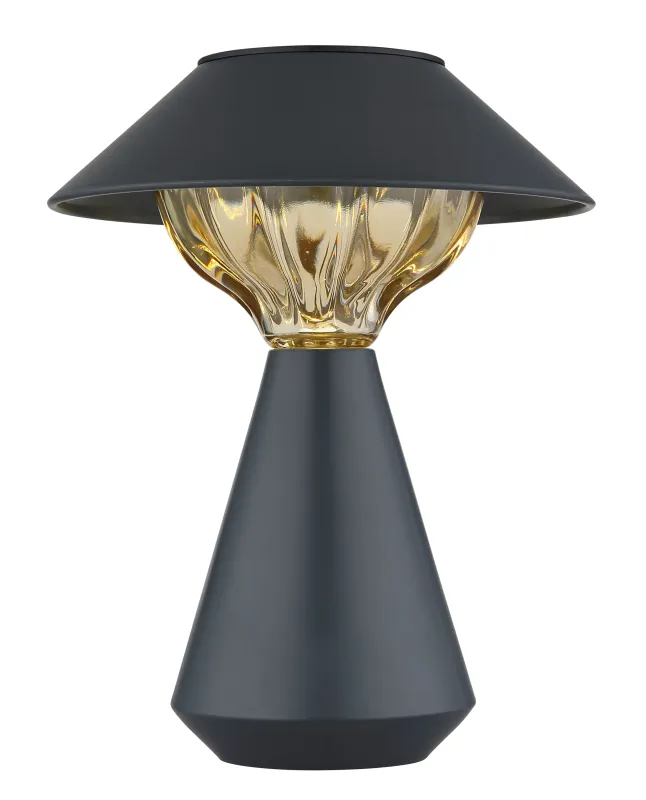 Cup LED Antracit solcellelampe Fra Globo Lighting - Den diskreta designen sm&auml;lter in i alla milj&ouml;er och med IP44-klassning &auml;r den t&aring;lig mot v&auml;der och vind.