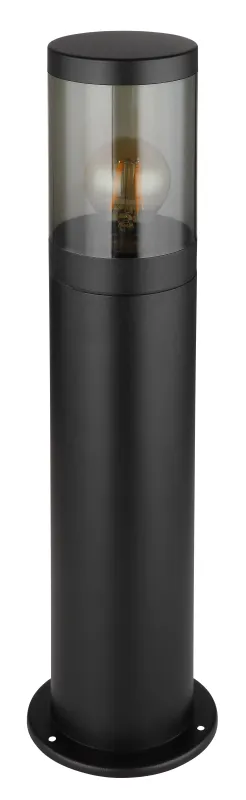 Xeloo 50cm Sort pullerter Fra Globo Lighting - Tillverkad i rostfritt st&aring;l med en r&ouml;kf&auml;rgad plastsk&auml;rm ger den ett mjukt och behagligt ljus.