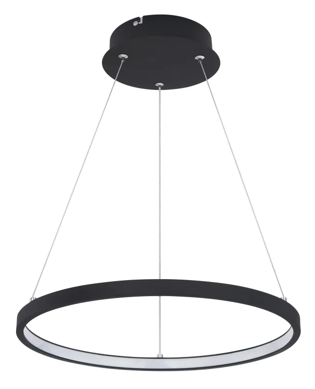 Ralph Ø38 Sort loftslampe Fra Globo Lighting - Den moderna, runda takpendeln Ralph i mattsvart &auml;r en stilren blickf&aring;ngare i ditt hem.