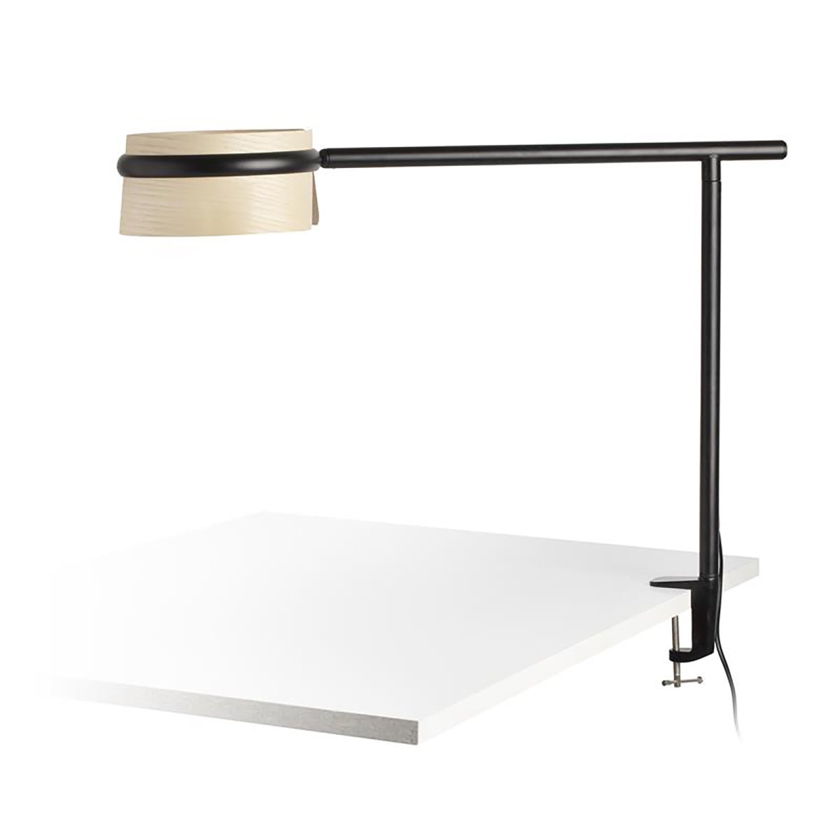 Loop 65cm Træ skrivebordslampe Fra Faro Barcelona - Loop LED kombinerer funktion, naturlige materialer og tidl&oslash;s form p&aring; en harmonisk m&aring;de.