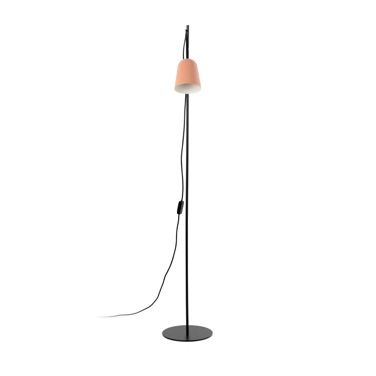 Studio Lyserød gulvlampe Fra Faro Barcelona - Det unikke tr&aelig;k er kabelklemmen formet som en tr&aelig;gren, der giver lampen en karakteristisk og kreativ karakter.