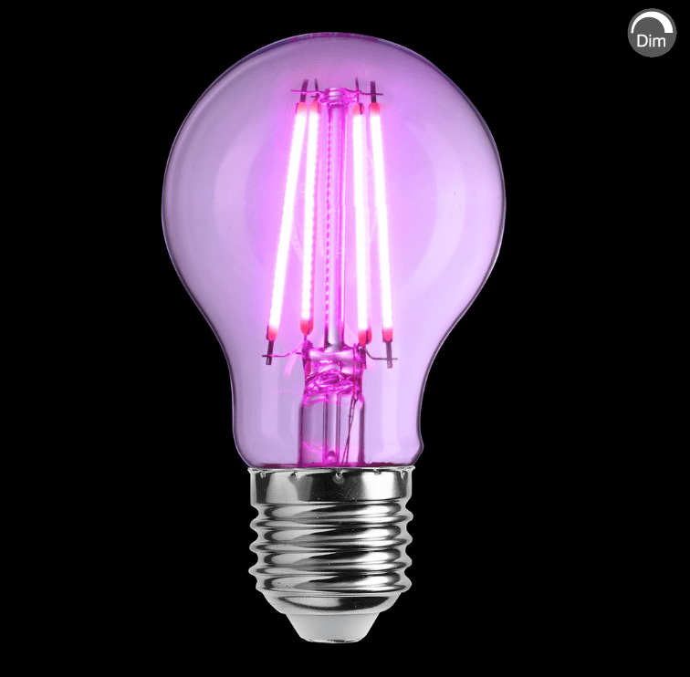 E27 LED vækstpære 6W Lyserød Fra Unison - 