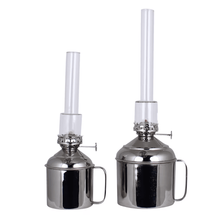 Kerosene lamp linné big Sølv Fra Strömshaga - Passer med v&aelig;ge artikelnummer 116210 og br&aelig;ndere med artikelnummer 121810G.