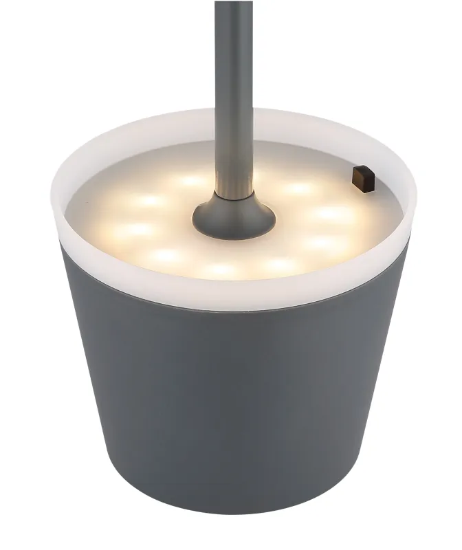 Bordslampa LED Antracit solcellelampe Fra Globo Lighting - Den diskreta designen sm&auml;lter in i alla milj&ouml;er och med IP44-klassning &auml;r den t&aring;lig mot v&auml;der och vind.