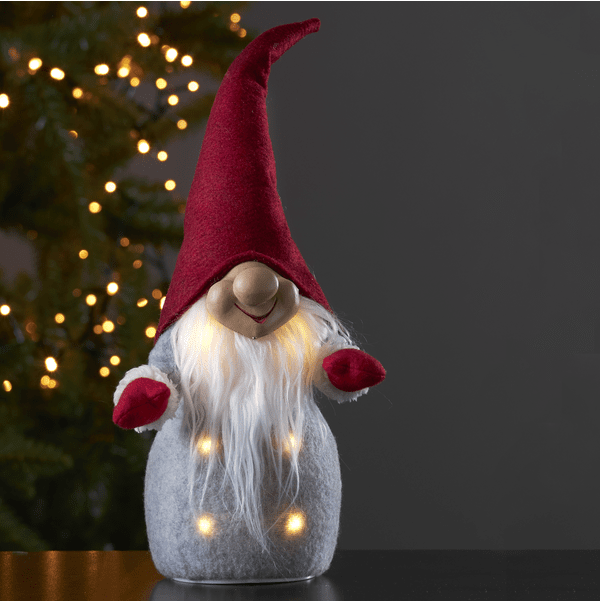 Joylight Julemand RØD Fra Star Trading - Hyggelig julemand med r&oslash;d hue og r&oslash;de vanter.