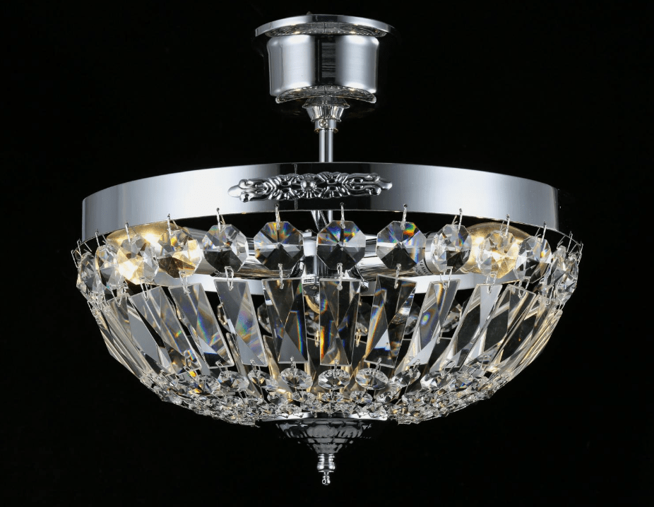 Rhea Ø35 Sølv krystal Fra Norrsken Design - Rhea chrome er en sofistikeret loftslampe med en elegant finish i krom og prydet med eksklusive prismer af håndskåret klasse 1 K9 krystal.