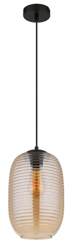 Jefrey Ø20 Rav loftslampe Fra Globo Lighting - Denna eleganta taklampa &auml;r utrustad med en rund glaskupa i varm b&auml;rnstensf&auml;rg.