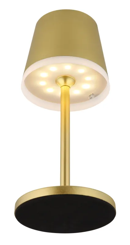 Bordslampa LED Guld solcellelampe Fra Globo Lighting - Den diskreta designen sm&auml;lter in i alla milj&ouml;er och med IP44-klassning &auml;r den t&aring;lig mot v&auml;der och vind.