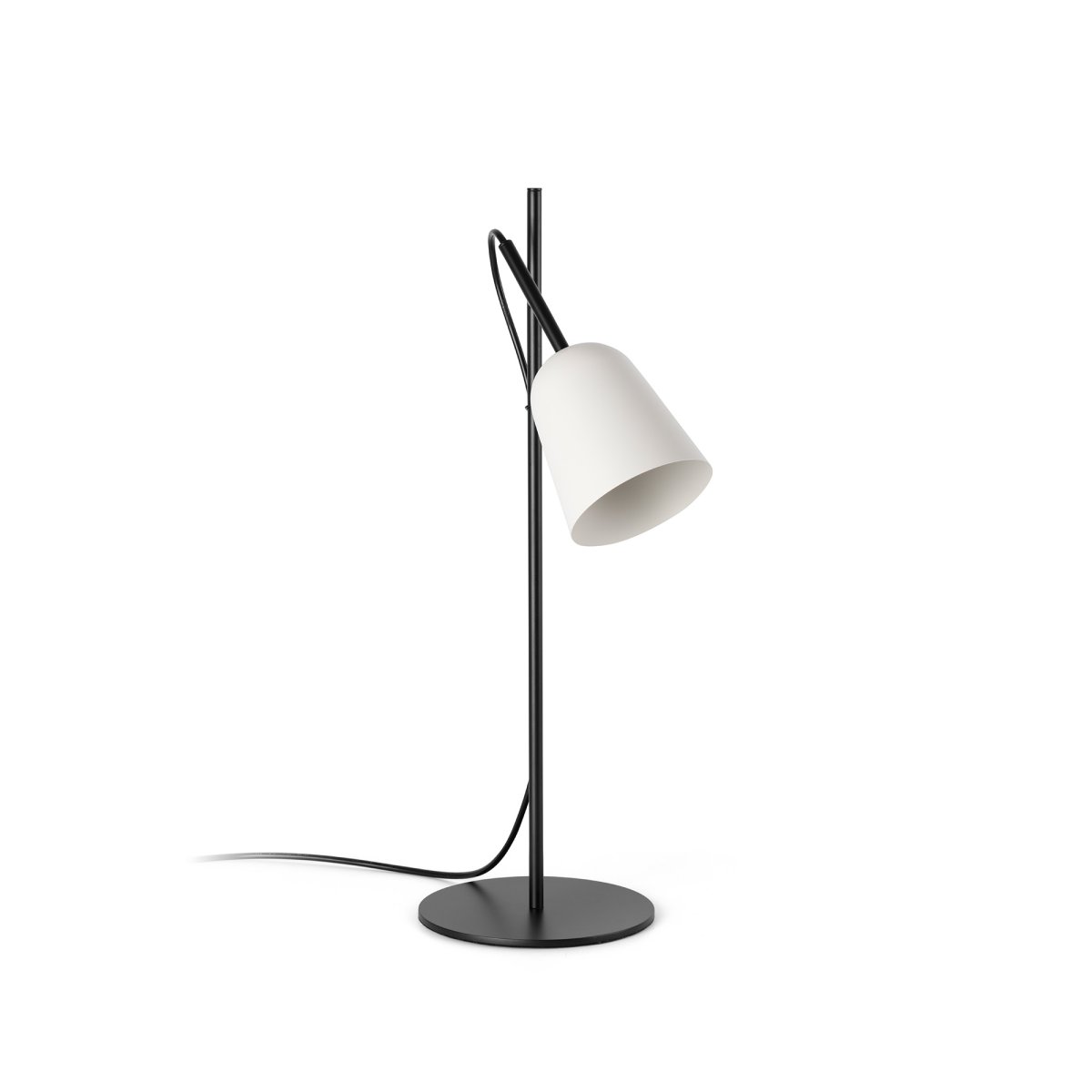 Studio 55cm Hvid skrivebordslampe Fra Faro Barcelona - Studio er en elegant bordlampe designet af Nahtrang - inspireret af ikonisk design fra 1950'erne, fortolket med moderne enkelhed.