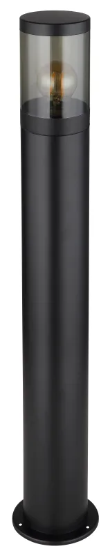 Xeloo 80cm Sort pullerter Fra Globo Lighting - Tillverkad i rostfritt st&aring;l med en r&ouml;kf&auml;rgad plastsk&auml;rm ger den ett mjukt och behagligt ljus.