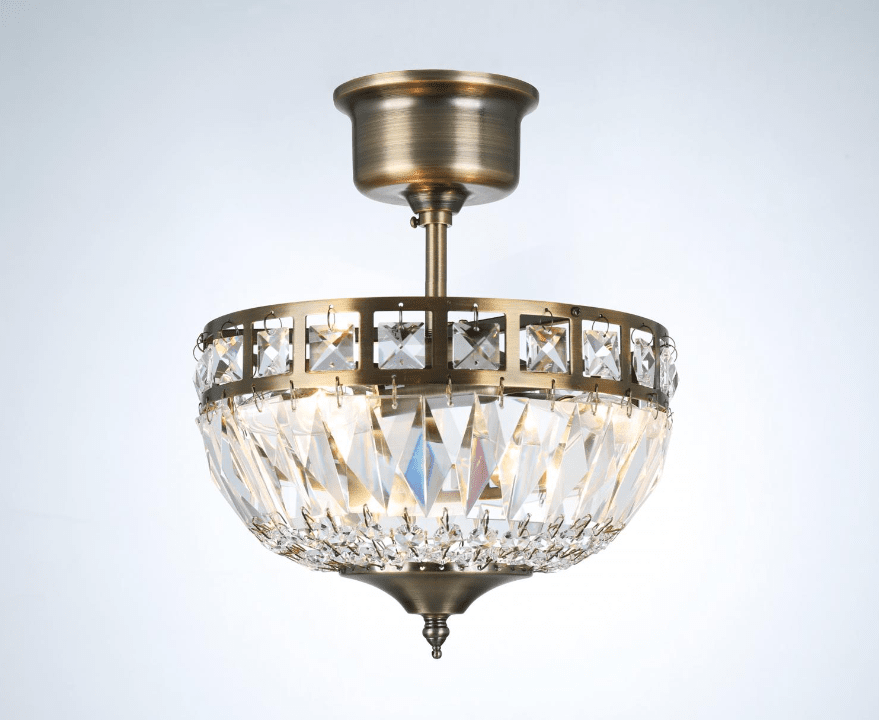 Flores Ø25 Antik messing krystal Fra Norrsken Design - De h&aring;ndsk&aring;rne Klasse 1 K9-krystaller giver en spektakul&aelig;r glans og skaber et smukt lysspil, der forvandler ethvert rum til en funklende oase.