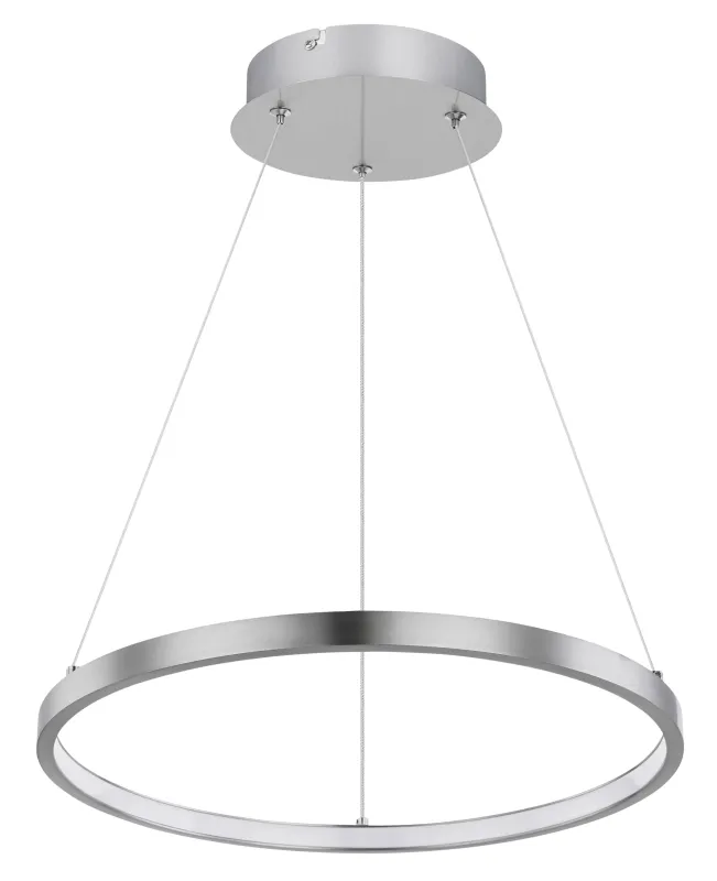 Ralph Ø38 Nikkel loftslampe Fra Globo Lighting - Den moderna, runda takpendeln Ralph i matt nickel &auml;r en stilren blickf&aring;ngare i ditt hem.