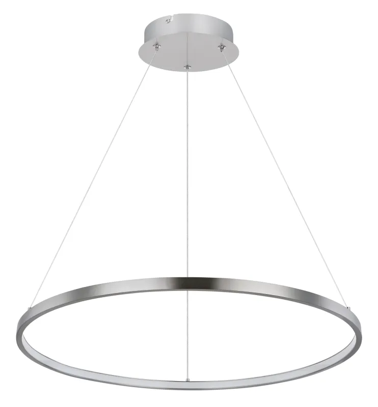 Ralph Ø60 Nikkel loftslampe Fra Globo Lighting - Den moderna, runda takpendeln Ralph i matt nickel &auml;r en stilren blickf&aring;ngare i ditt hem.