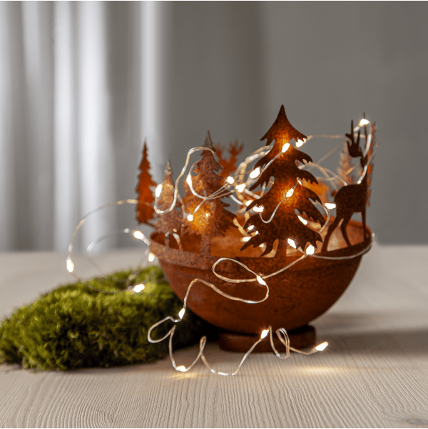 Lyskæde Dew Drop 4m Sølv Fra Star Trading - Batteridrevet lyskæde med 40 LED-dugdråber.