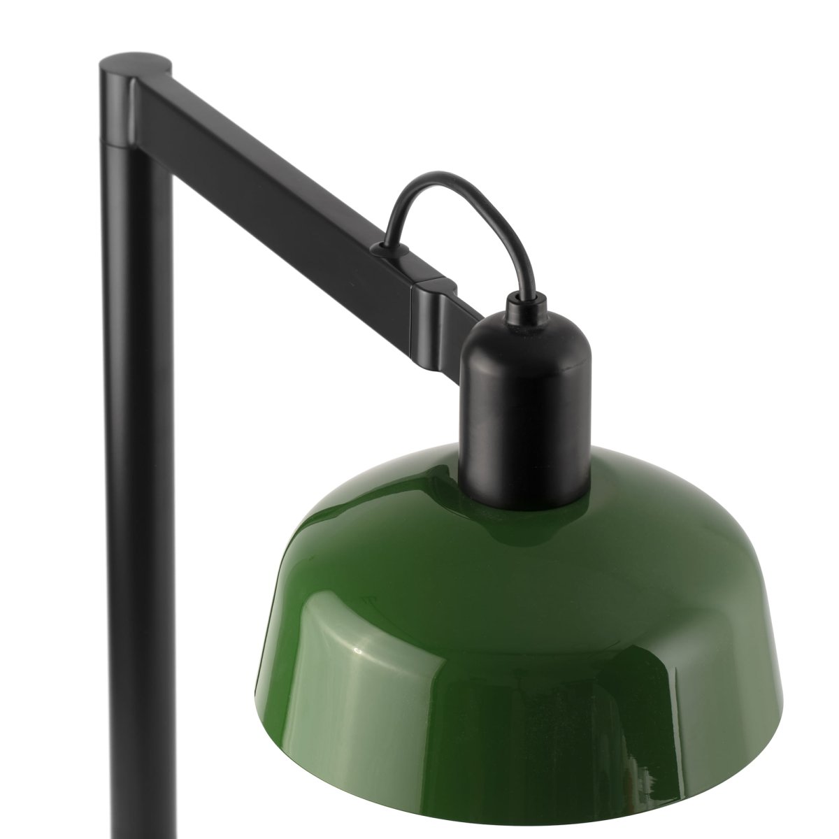 Tatawin 58cm Grøn skrivebordslampe Fra Faro Barcelona - Tatawin er en bordlampe med en sort struktur og en gr&oslash;n metalsk&aelig;rm, der giver et rettet, fokuseret lys.