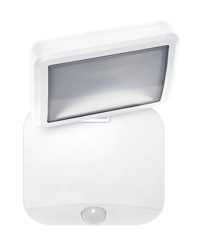 Battery LED Spotlight Sensor Hvid udendørslampe Fra Ledvance - Med en neutral hvid lysfarve p&aring; 4000K og en integreret bev&aelig;gelses- og lyssensor t&aelig;nder lampen automatisk, n&aring;r det er n&oslash;dvendigt.