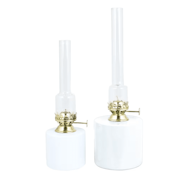 Kerosene Lamp Straight small Hvid Fra Strömshaga - Passer med v&aelig;ge artikelnummer 116210 og br&aelig;ndere med artikelnummer 121800G.